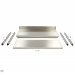  Τραπέζι από ανοξείδωτο χάλυβα με πλάτη - 160 x 60cm - Ρυθμιζόμενο ύψος